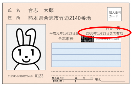 マイナンバーカード（有効期限図）