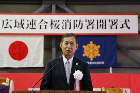 連合長として挨拶する荒木市長