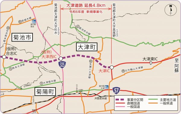 大津道路の地図