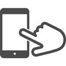 フリックのハンド付きのスマホアイコン素材