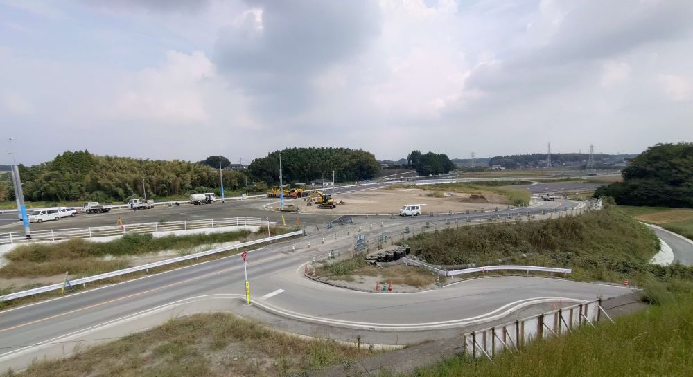 県道大津植木線（合志市野々島地先）の工事現場の様子です。