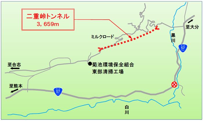 二重峠トンネル位置図